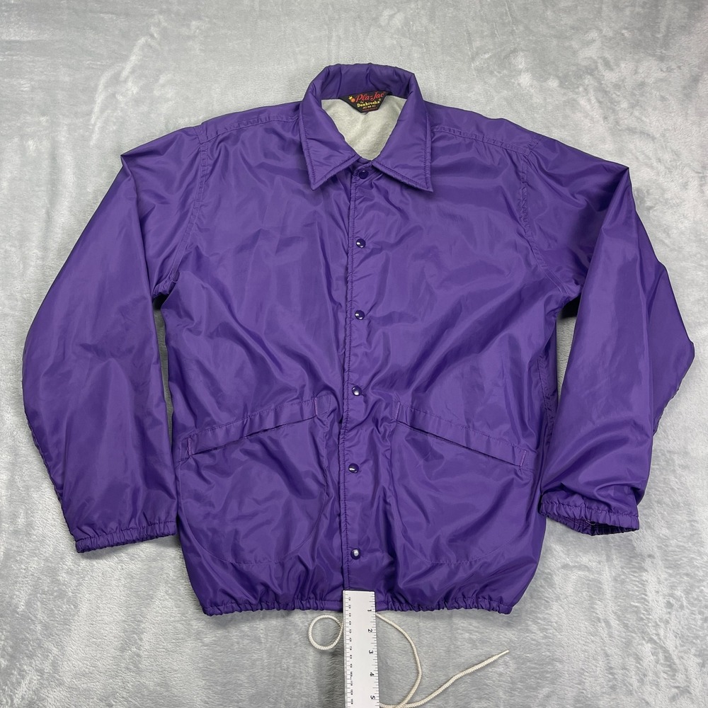 Pla-Jac Dunbrooke Tacoma Elks 174 Windbreaker Jacket Men M Purple Snap Front USA